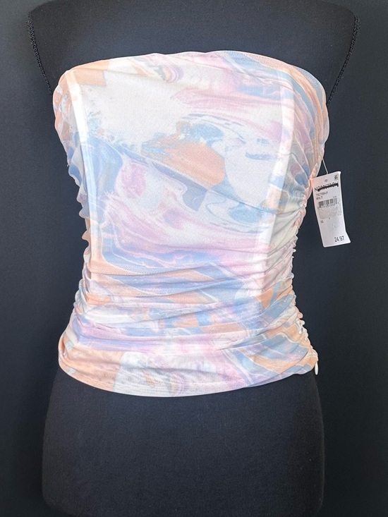 19 Cooper Tops - #185- NEW‎ 19 Cooper Pastel Marble Print Strapless Ruched Tube Top